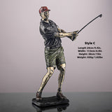 Handmade Resin Golf Statue Crafts Art Figure Decoration for Living Room, Office, and Desktop