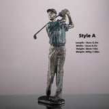 Handmade Resin Golf Statue Crafts Art Figure Decoration for Living Room, Office, and Desktop