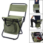 Outdoor Fishing Camping Folding Compact Stool Chair With Cooler Bag