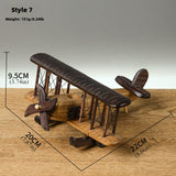 Vintage Wooden Aircraft Model Handmade Wooden Toy for Aviation Fans and Collectors