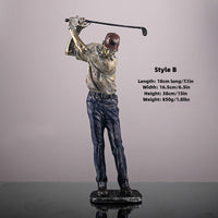 Handmade Resin Golf Statue Crafts Art Figure Decoration for Living Room, Office, and Desktop