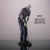 Handmade Resin Golf Statue Crafts Art Figure Decoration for Living Room, Office, and Desktop