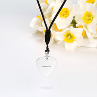 Live Preview Custom Titanium Steel Guitar Pick Necklace