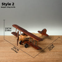 Vintage Wooden Aircraft Model Handmade Wooden Toy for Aviation Fans and Collectors