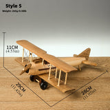 Vintage Wooden Aircraft Model Handmade Wooden Toy for Aviation Fans and Collectors