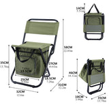 Outdoor Fishing Camping Folding Compact Stool Chair With Cooler Bag