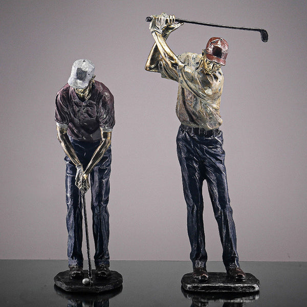 Handmade Resin Golf Statue Crafts Art Figure Decoration for Living Room, Office, and Desktop