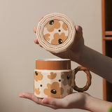 Vintage Ceramic Mug With Lid Gift for Friends, Business and Significant Others (450ML/15oz)