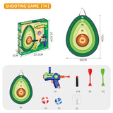 Foam Blaster Shooting Game Toy with Shark, Avocado Target and Nerf Gun