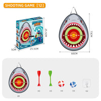 Foam Blaster Shooting Game Toy with Shark, Avocado Target and Nerf Gun