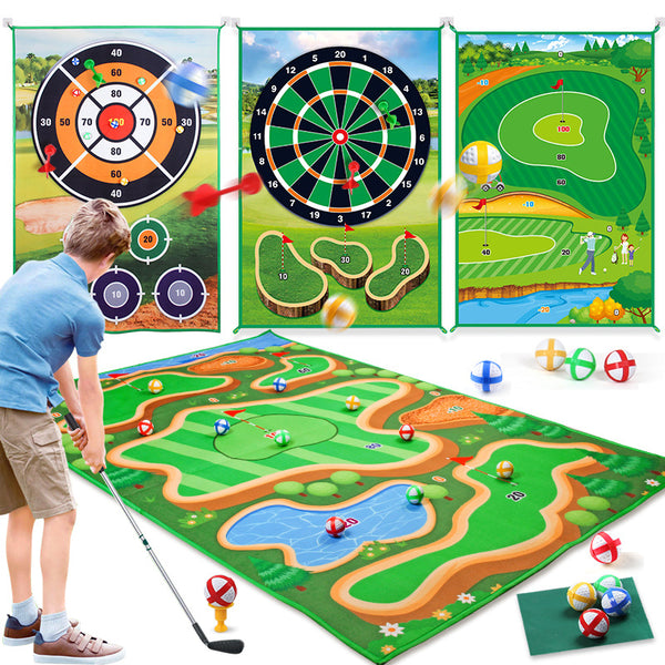 Battle Golf Chipping Practice Indoor Outdoor Game with Different Mat Targets