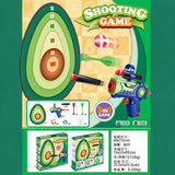 Foam Blaster Shooting Game Toy with Shark, Avocado Target and Nerf Gun