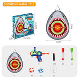 Foam Blaster Shooting Game Toy with Shark, Avocado Target and Nerf Gun