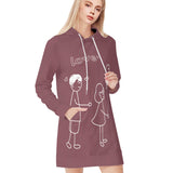 Print on Demand Personalized Women's Hoodie Sweetshirt Dress