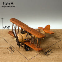 Vintage Wooden Aircraft Model Handmade Wooden Toy for Aviation Fans and Collectors