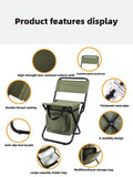 Outdoor Fishing Camping Folding Compact Stool Chair With Cooler Bag