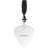 Live Preview Custom Titanium Steel Guitar Pick Necklace