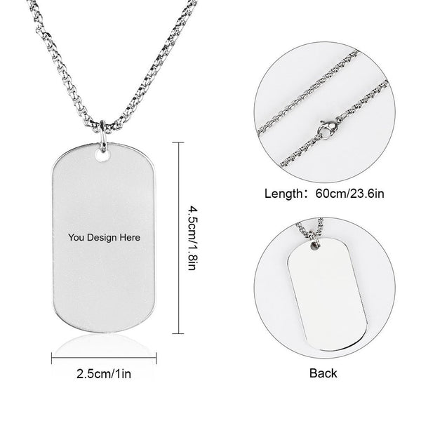 Live Preview Custom Memorial Tiannium Necklace Dog Tag 1PC